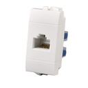 Connettore Rete Presa Dati RJ45 CAT6 MBL Bianco 1M Compatibile Bticino Living Light BLB2356