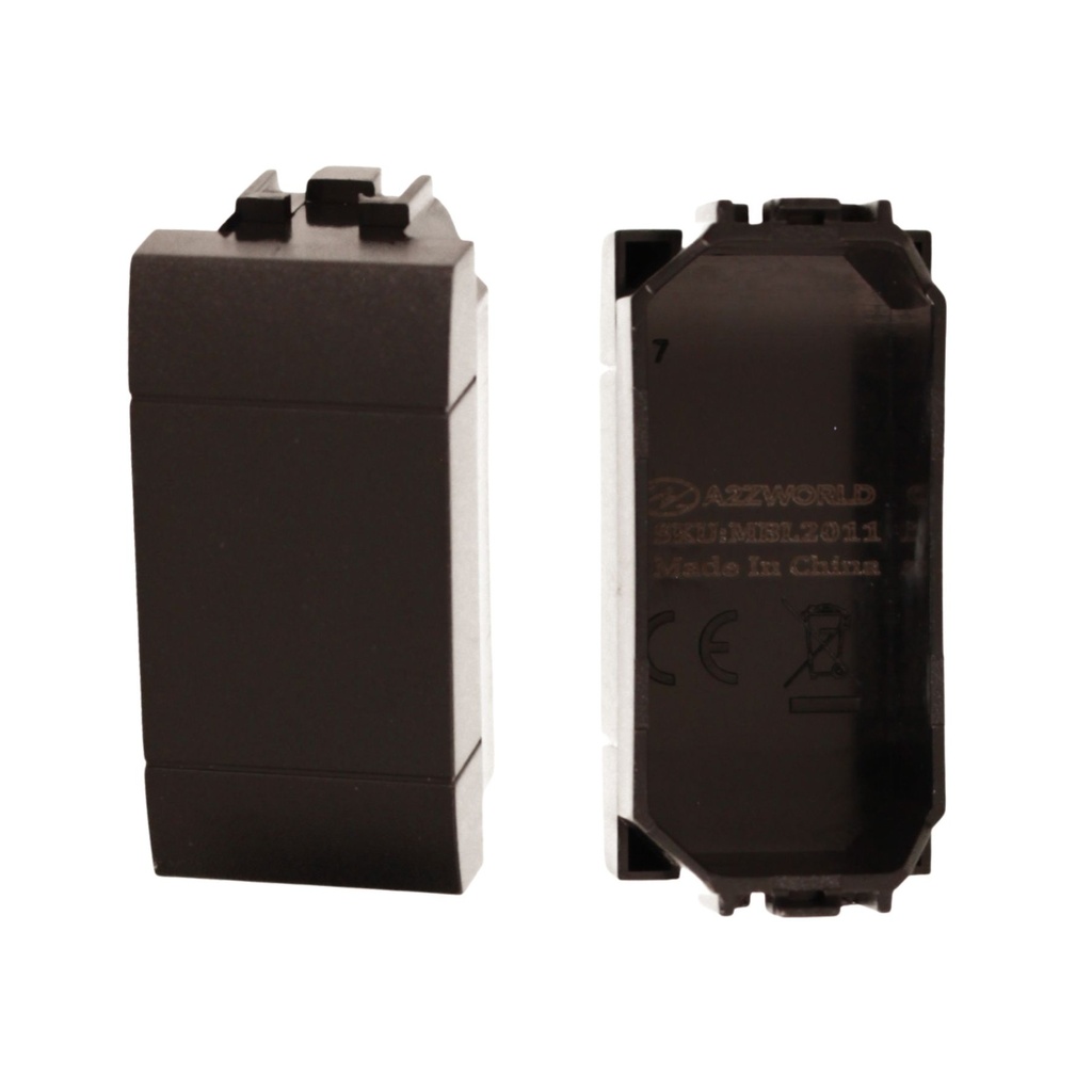 2 Pezzi Copritasti Copriforo Falso Polo  MBL Nero 1M Compatibile Bticino Living International BLN0100