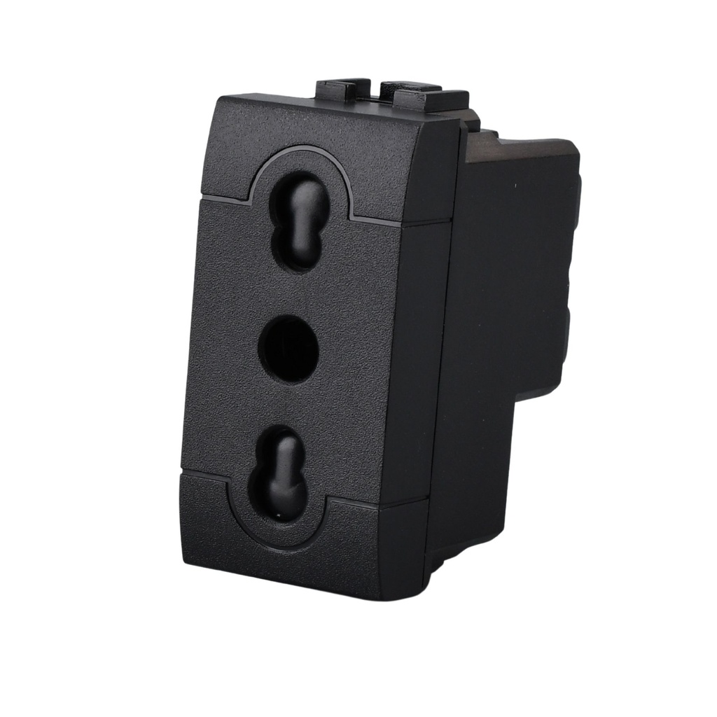 Presa Bipasso Bivalente 2P+T 10/16A 220V MBL Nero 1M Compatibile Bticino Living International BLN2001