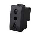 Presa Bipasso Bivalente 2P+T 10/16A 220V MBL Nero 1M Compatibile Bticino Living International BLN2001