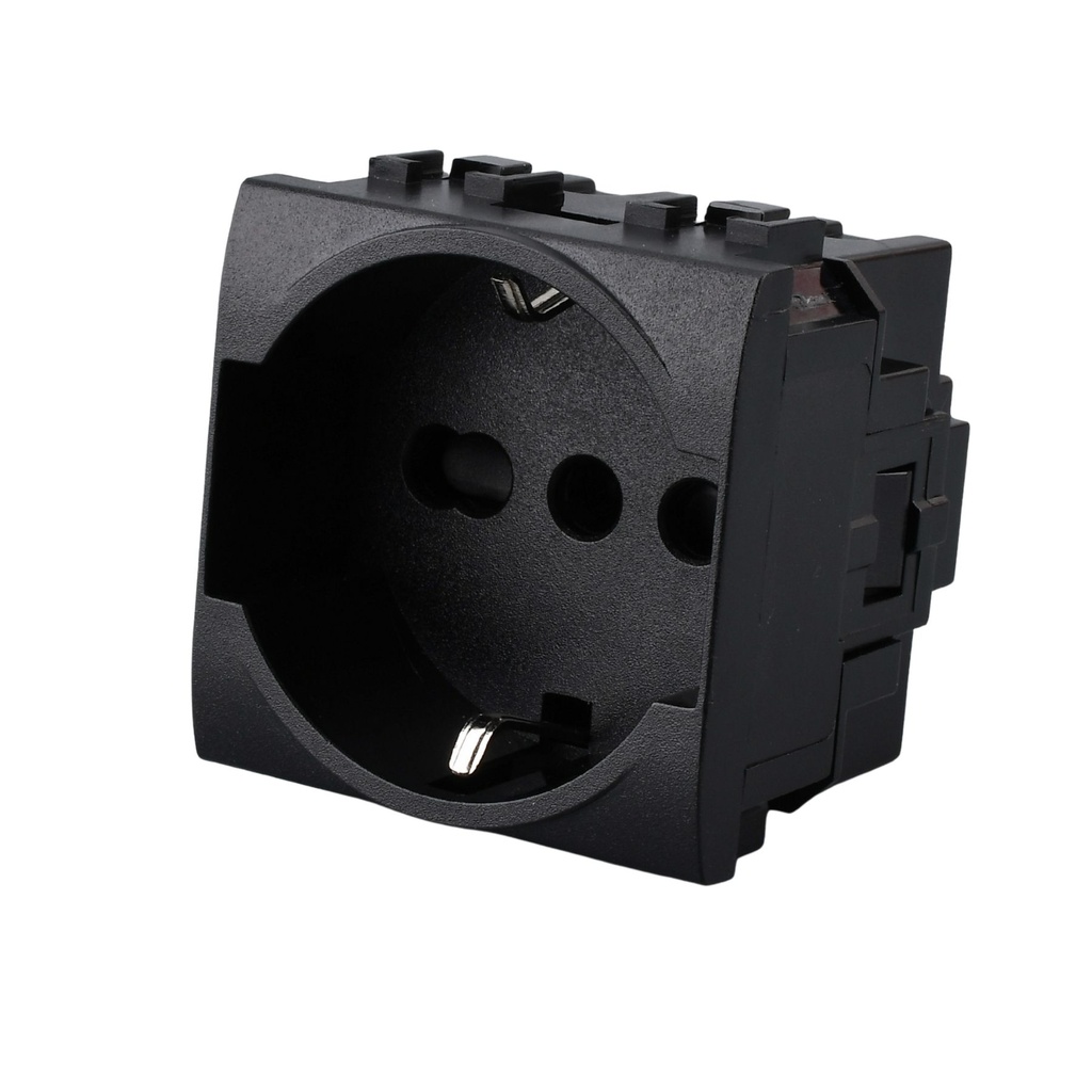 Presa Schuko Universale 2P+T 10/16A 220V MBL Nero 2M Compatibile Bticino Living International BLN2102