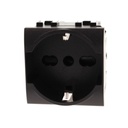 Presa Schuko Universale 2P+T 10/16A 220V MBL Nero 2M Compatibile Bticino Living International BLN2102