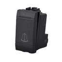 Pulsante 1P 16A 220V Con Disegno Campanello MBL Nero 1M Compatibile Bticino Living International, Retro Illuminabile