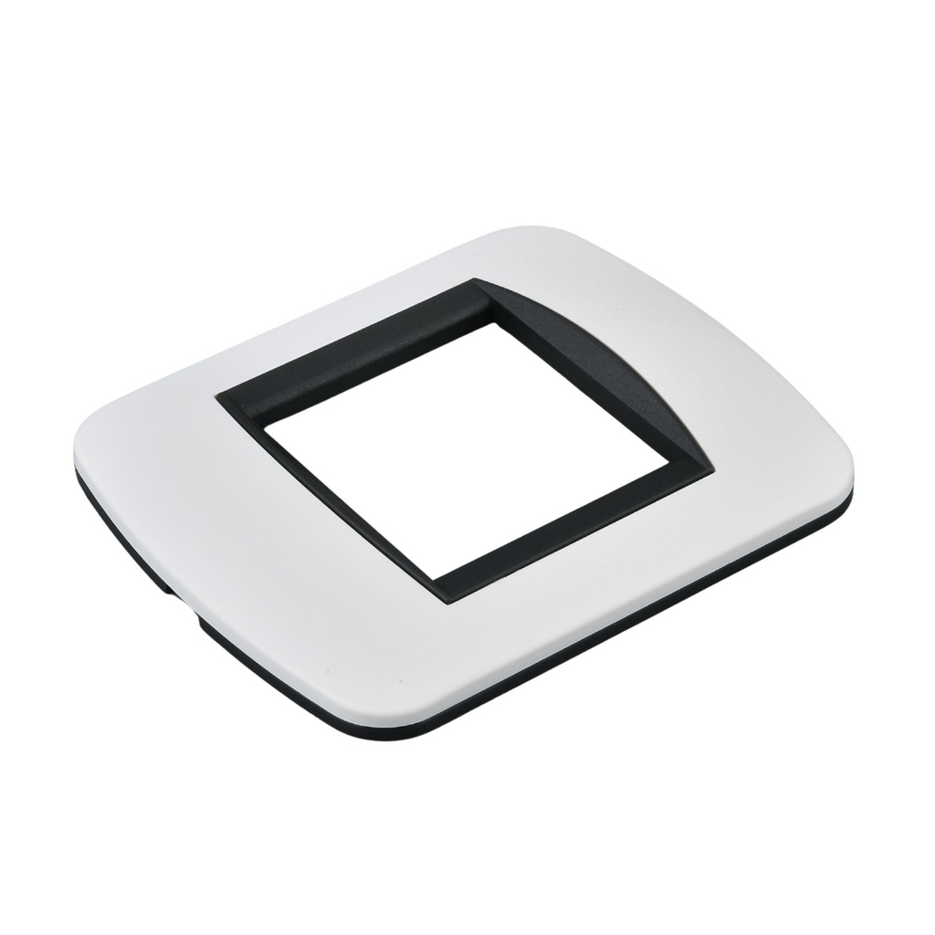 [MBL70211] Placca Plastica Ovale MBL 2 Moduli/Posti Compatibile Bticino Living 3 Colori Disponibili (Bianco)