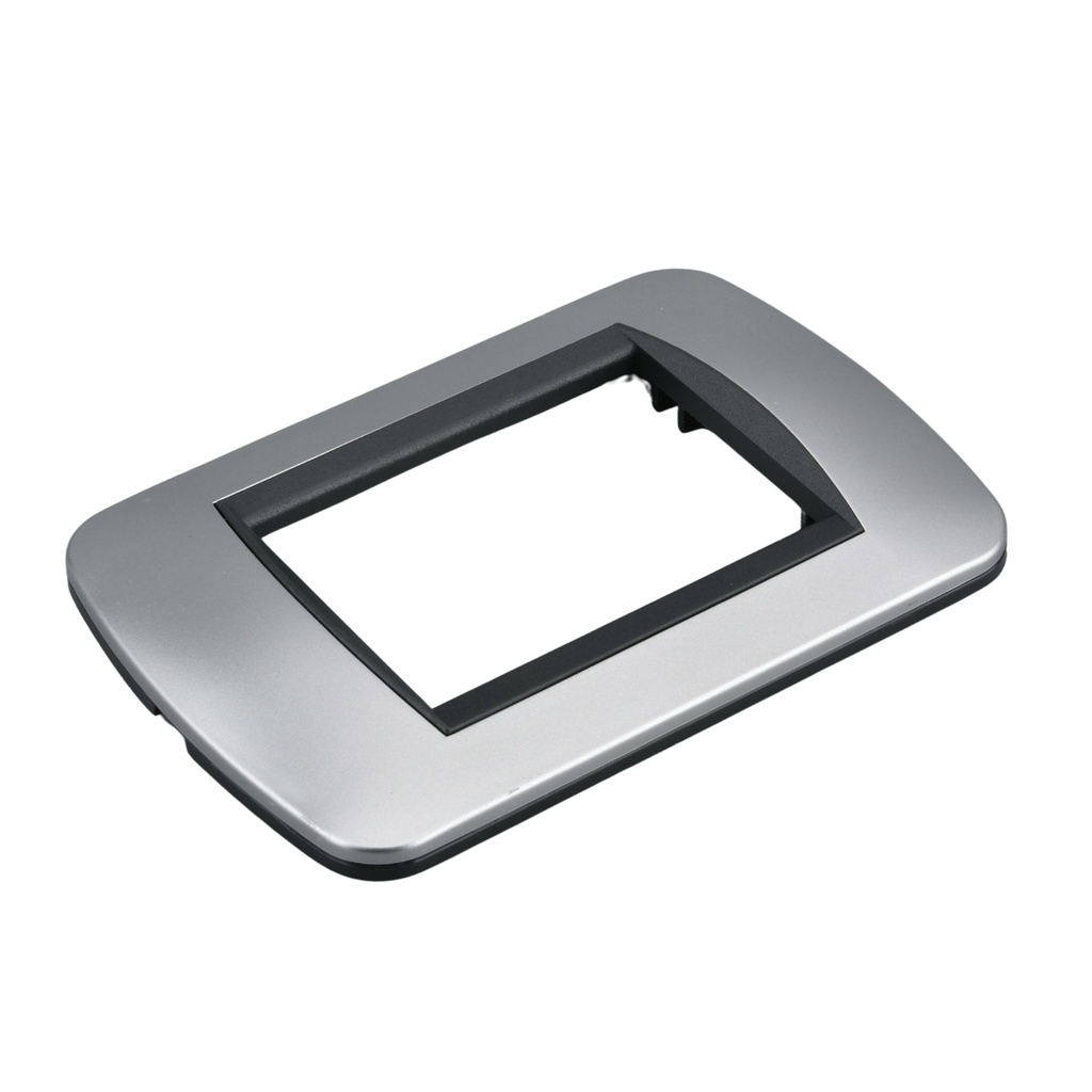 Placca Plastica Ovale MBL 3M Grigio Compatibile Bticino Living BLN88306
