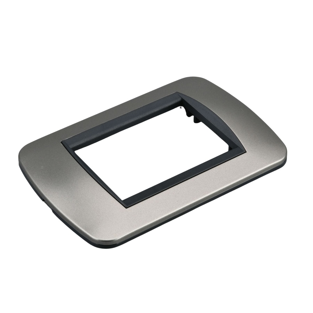 Placca Plastica Ovale MBL 3M Titanio Compatibile Bticino Living BLN88308