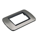 Placca Plastica Ovale MBL 3M Titanio Compatibile Bticino Living BLN88308