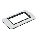 Placca Plastica Ovale MBL 4M Bianco Compatibile Bticino Living BLN88401