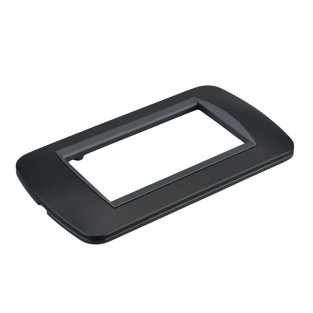 Placca Plastica Ovale MBL 4M Nero Compatibile Bticino Living BLN88402