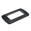 Placca Plastica Ovale MBL 4M Nero Compatibile Bticino Living BLN88402