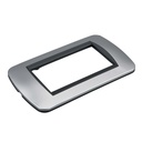 Placca Plastica Ovale MBL 4M Grigio Compatibile Bticino Living BLN88406