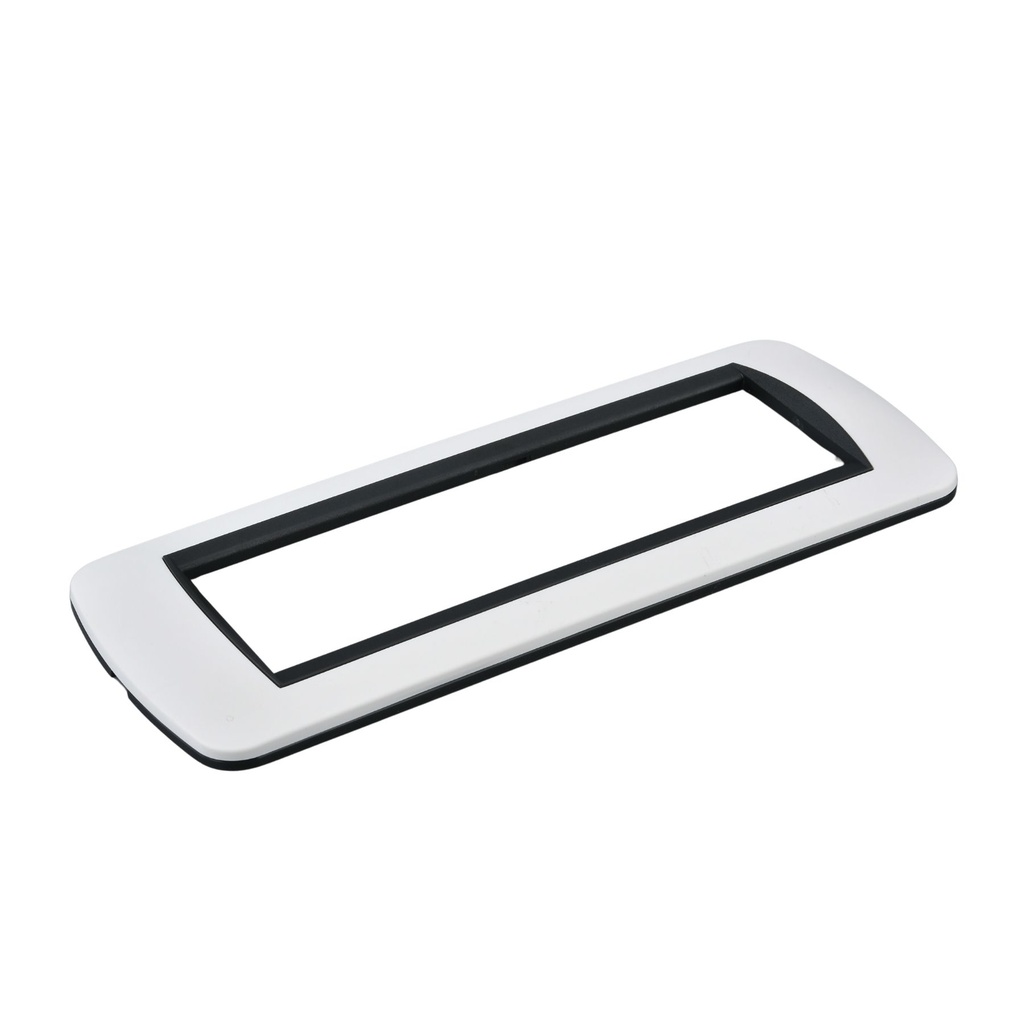 [MBL70711] Placca Plastica Ovale MBL 7 Moduli/Posti Compatibile Bticino Living 3 Colori Disponibili (Bianco)