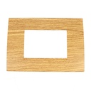 Placca Plastica Quadrata MBL 3M Legno Scuro Compatibile Bticino Living BLN89305
