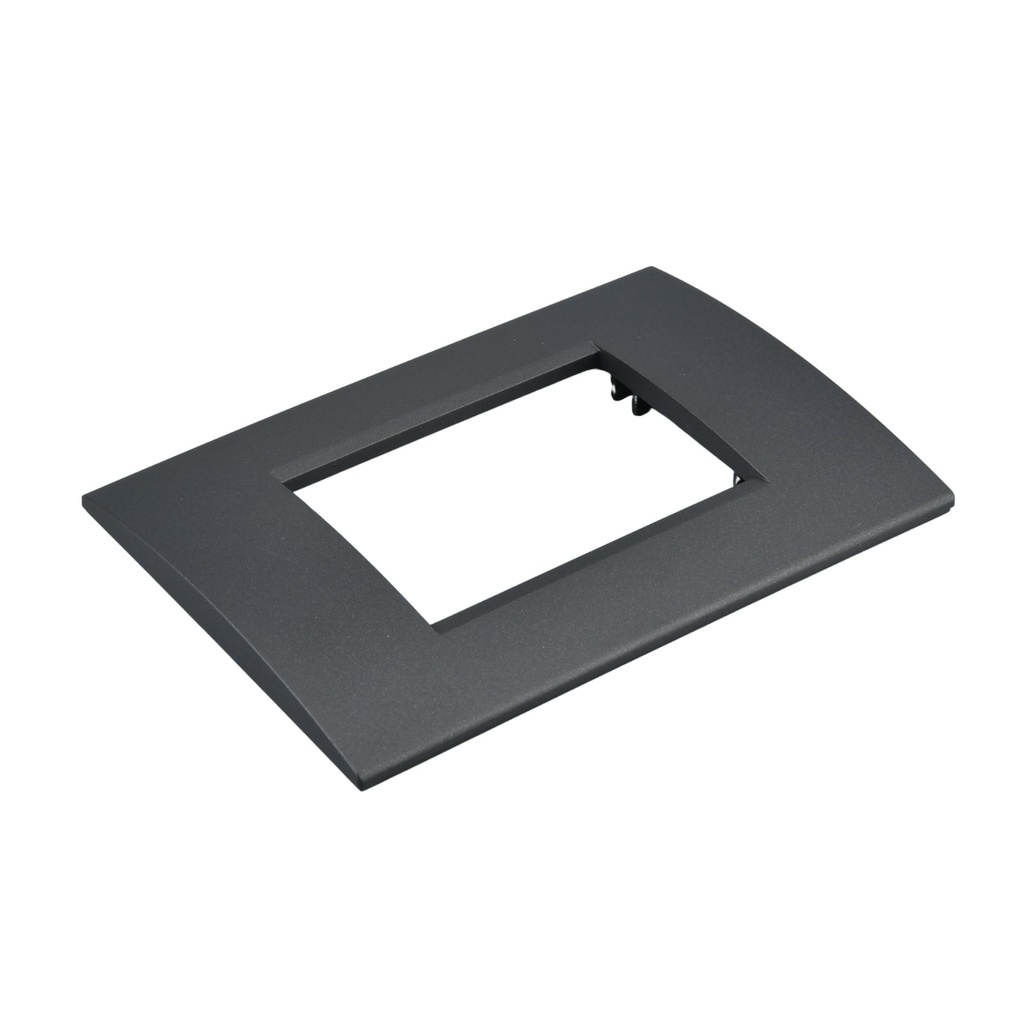 Placca Plastica Quadrata MBL 3M Acciaio Scuro Compatibile Bticino Living BLN89307