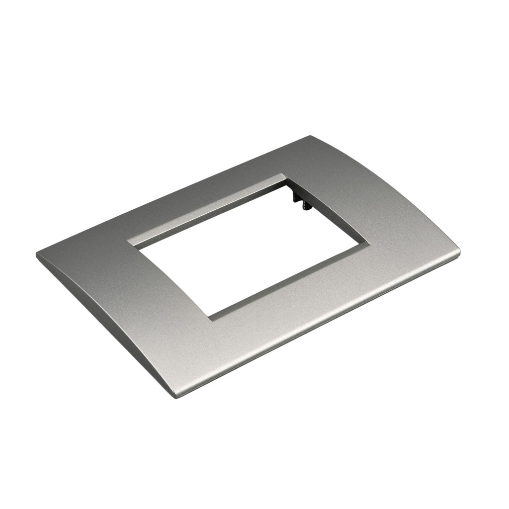 Placca Plastica Quadrata MBL 3M Titanio Compatibile Bticino Living BLN89308