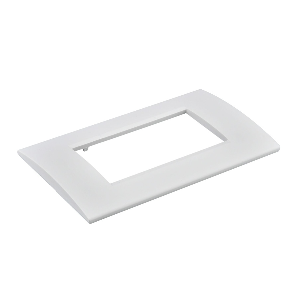 [MBL74411] Placca Plastica Quadrata MBL 4 Moduli/Posti Compatibile Bticino Living, 3 Colori Disponibili (Bianco)