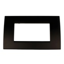Placca Plastica Quadrata MBL 4M Nero Compatibile Bticino Living BLN89402