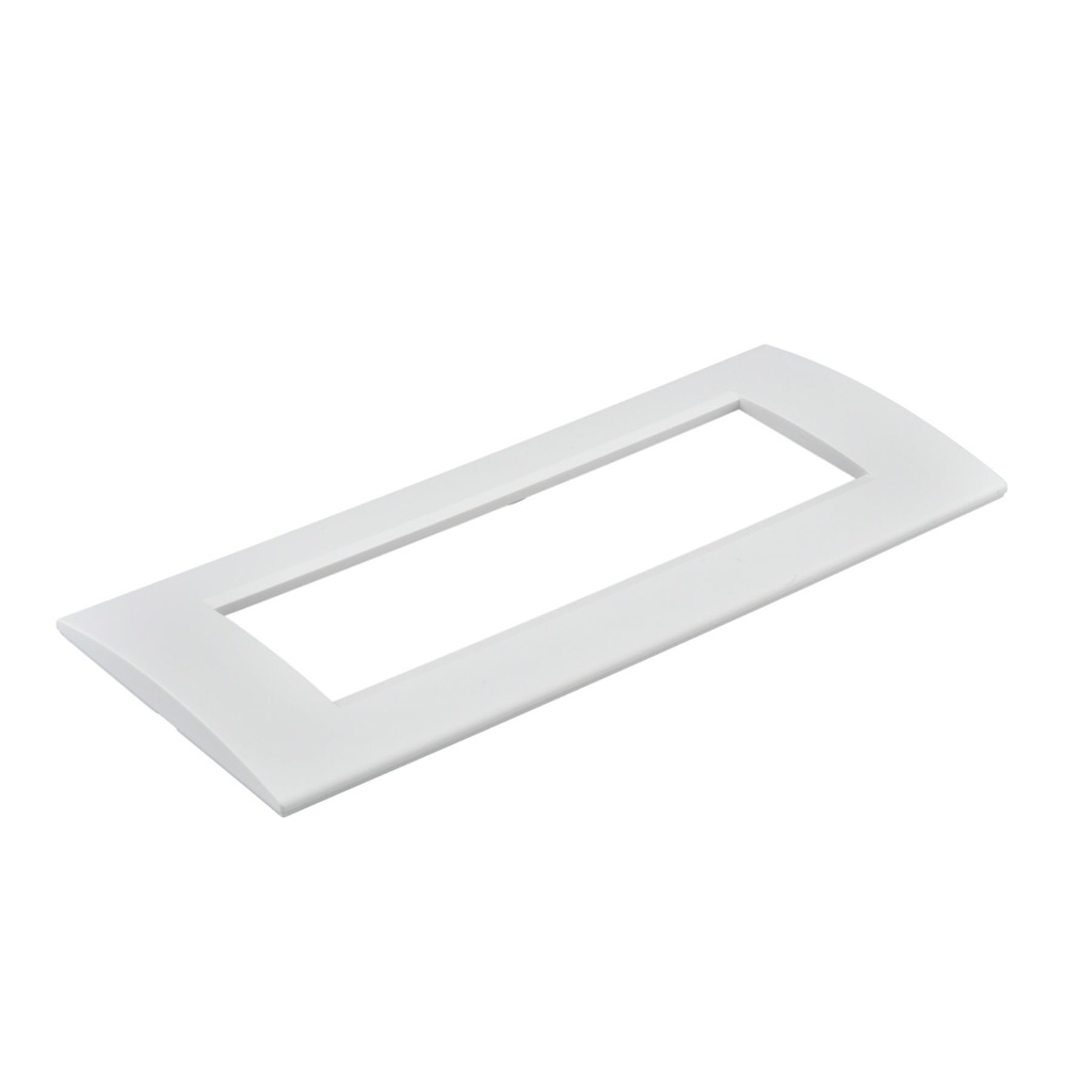 [MBL74711] Placca Plastica Quadrata MBL 7 Moduli Posti Compatibile Bticino Living, 3 Colori Disponibili (Bianco)