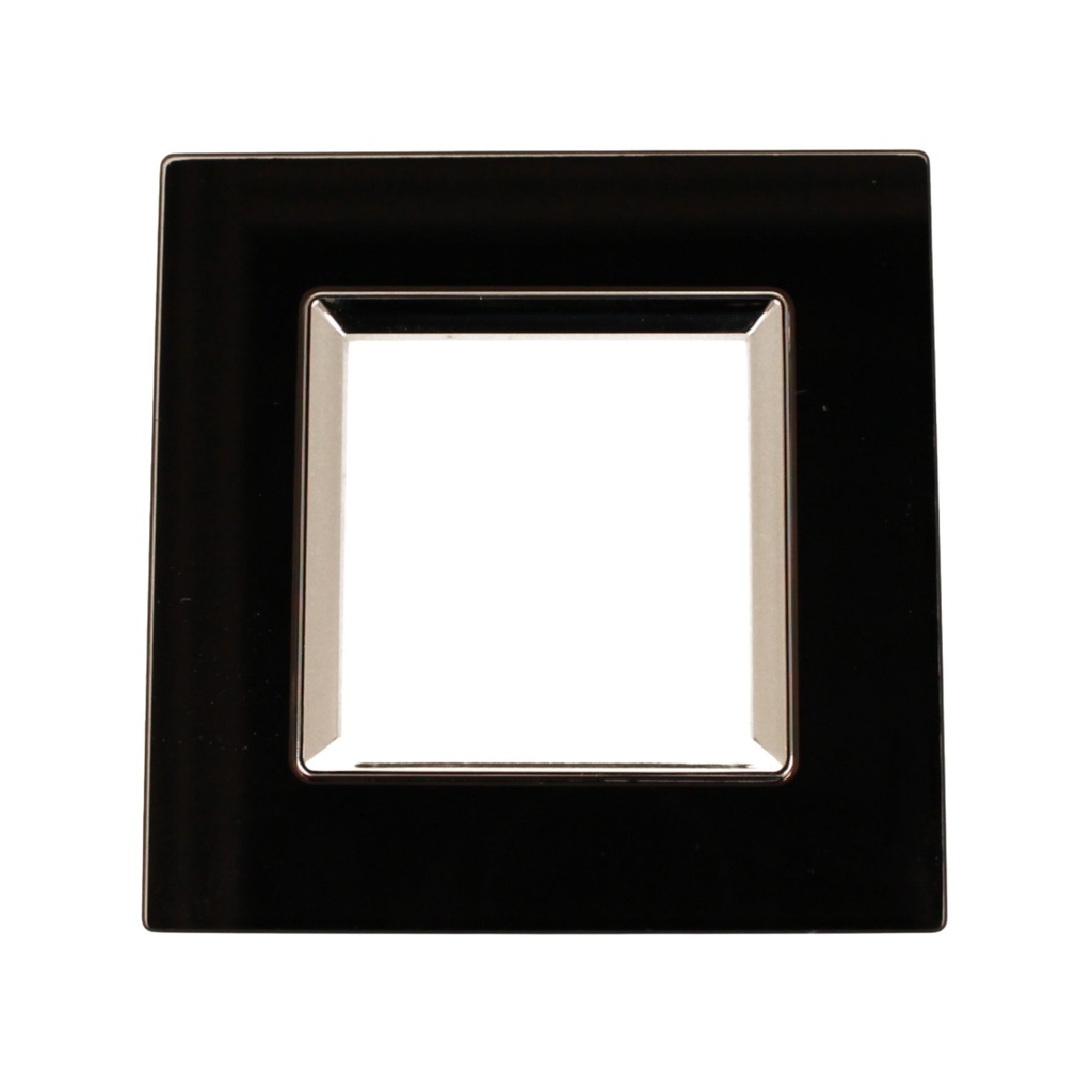 Placca Quadrata In Vetro Temperato MBL 2M Nero Compatibile Bticino Living