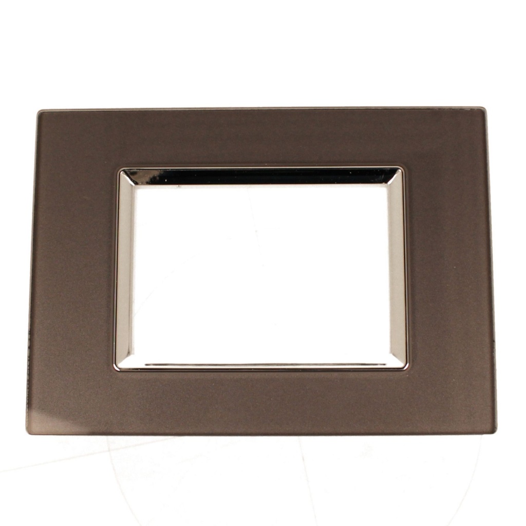 Placca Quadrata In Vetro Temperato MBL 3M Grigio Compatibile Bticino Living BLN84310