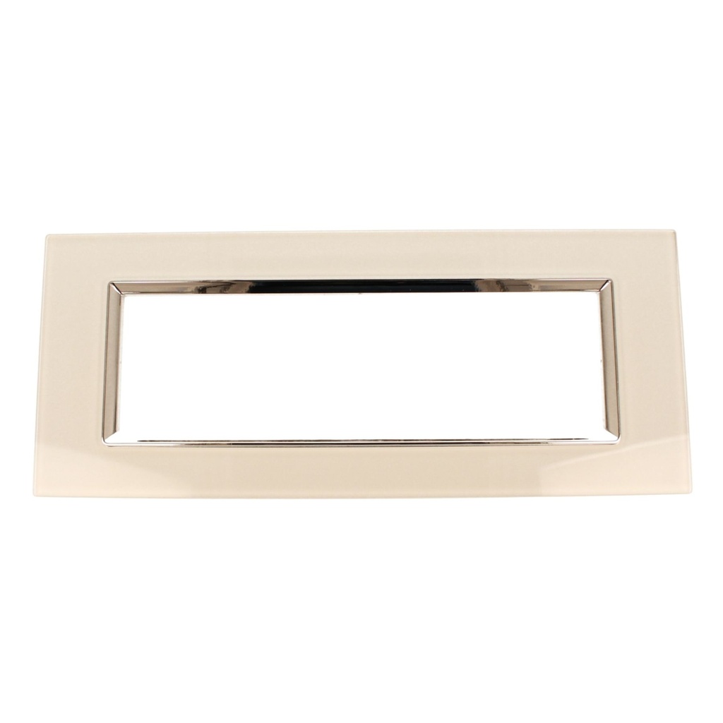 Placca Quadrata In Vetro Temperato MBL 7M Bianco Compatibile Bticino Living BLN84701