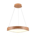 Lampadario LED a Sospensione 25W dal Design Moderno Circolare Colore Legno D500xH1400mm 3000K SKU 23364