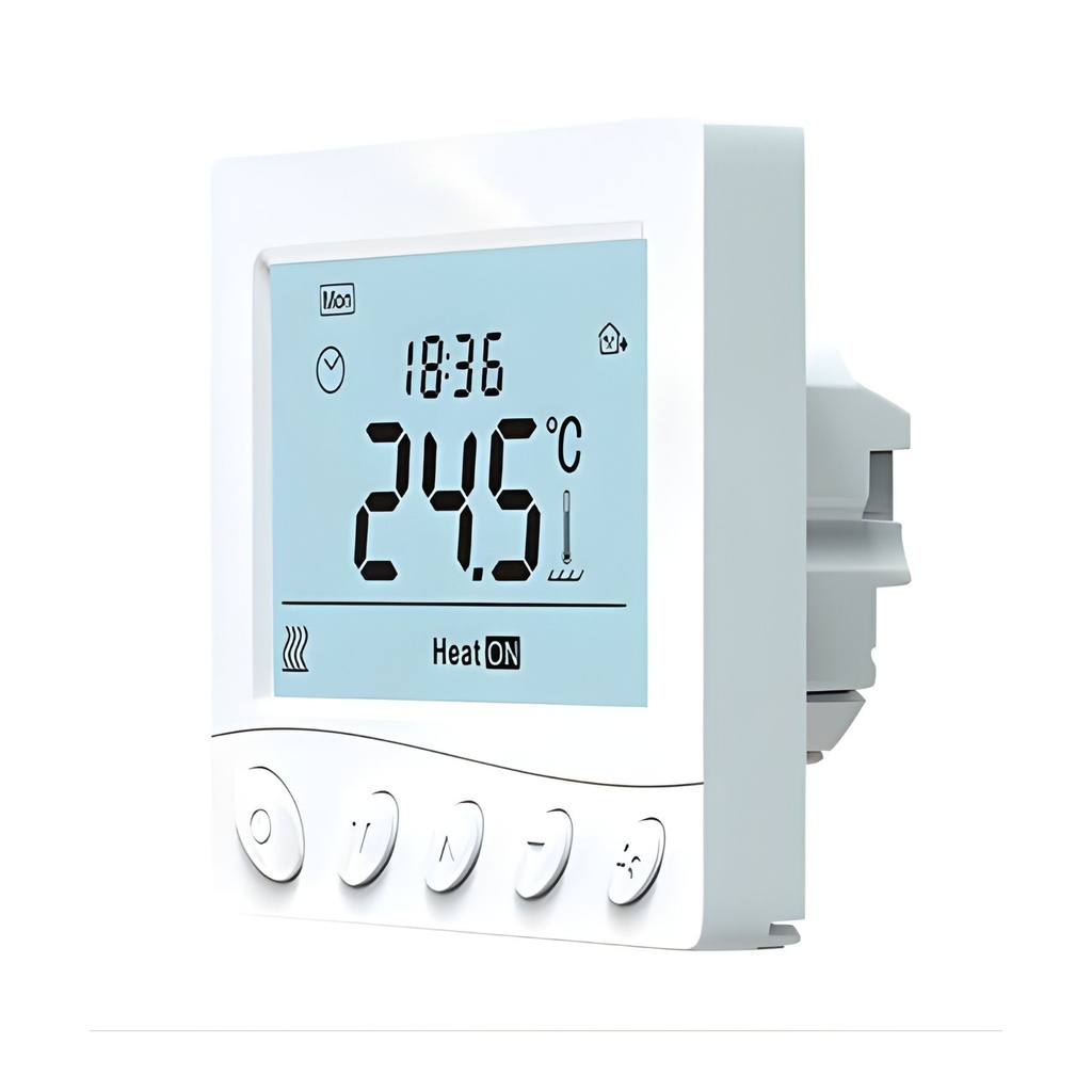 Termostato Digitale 220V da Incasso, Cronotermostato Settimanale con Tasti Manuali, Schermo LCD Retroilluminato, Per Caldaia a Gas, Installazione a Incasso Scatola 502 o 86x86mm 