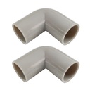2 Pezzi Manicotto Giunto Raccordo Forma L 90° 20mm per Tubo Rigido e Flessibile da 20mm Colore Grigio IP40