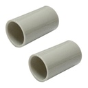 2 Pezzi Manicotto Giunto Raccordo Lineare Dritto 25mm per Tubo Rigido e Flessibile da 25mm Colore Grigio IP40
