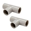 2 Pezzi Manicotto Giunto Raccordo Forma T 25mm per Tubo Rigido e Flessibile da 25mm Colore Grigio IP40