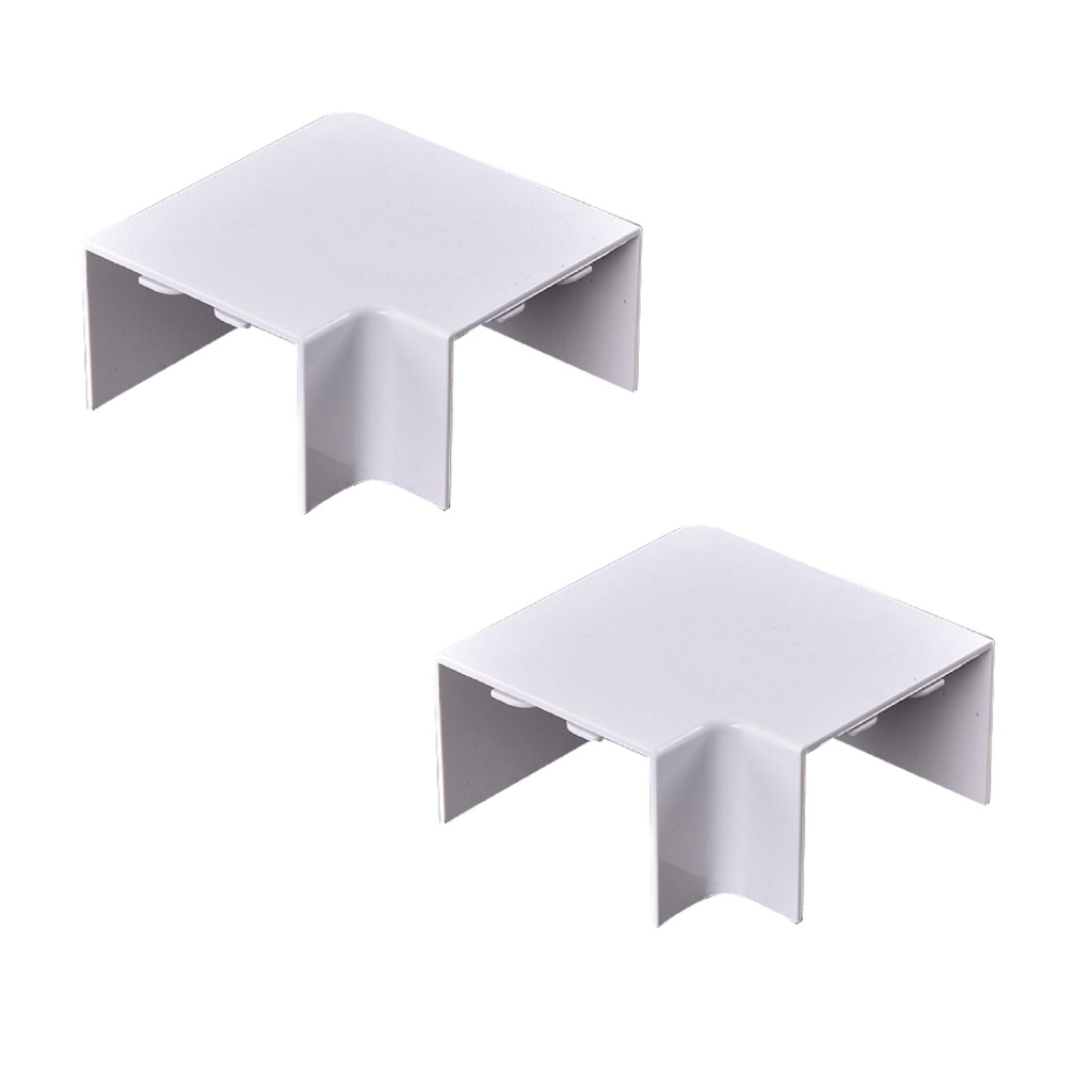 2 Pezzi Connettore Angolare Per Canaline Passacavi 40X40mm, Angolo Interno 90°, Colore Bianco