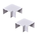 2 Pezzi Connettore Angolare Per Canaline Passacavi 40X40mm, Angolo Interno 90°, Colore Bianco