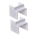 2 Pezzi Connettore Angolare Per Canaline Passacavi 40X40mm, Angolo Esterno 90°, Colore Bianco