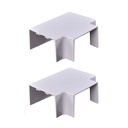 2 Pezzi Connettore Forma T Per Canaline Passacavi 40X40mm, Colore Bianco