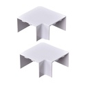 2 Pezzi Connettore Angolare Per Canaline Passacavi 60X40mm, Angolo Interno 90°, Colore Bianco