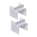 2 Pezzi Connettore Angolare Per Canaline Passacavi 60X40mm, Angolo Esterno 90°, Colore Bianco