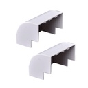 2 Pezzi Connettore Angolare Per Canaline Passacavi 60X40mm, Angolo Interno Con Curva, Colore Bianco