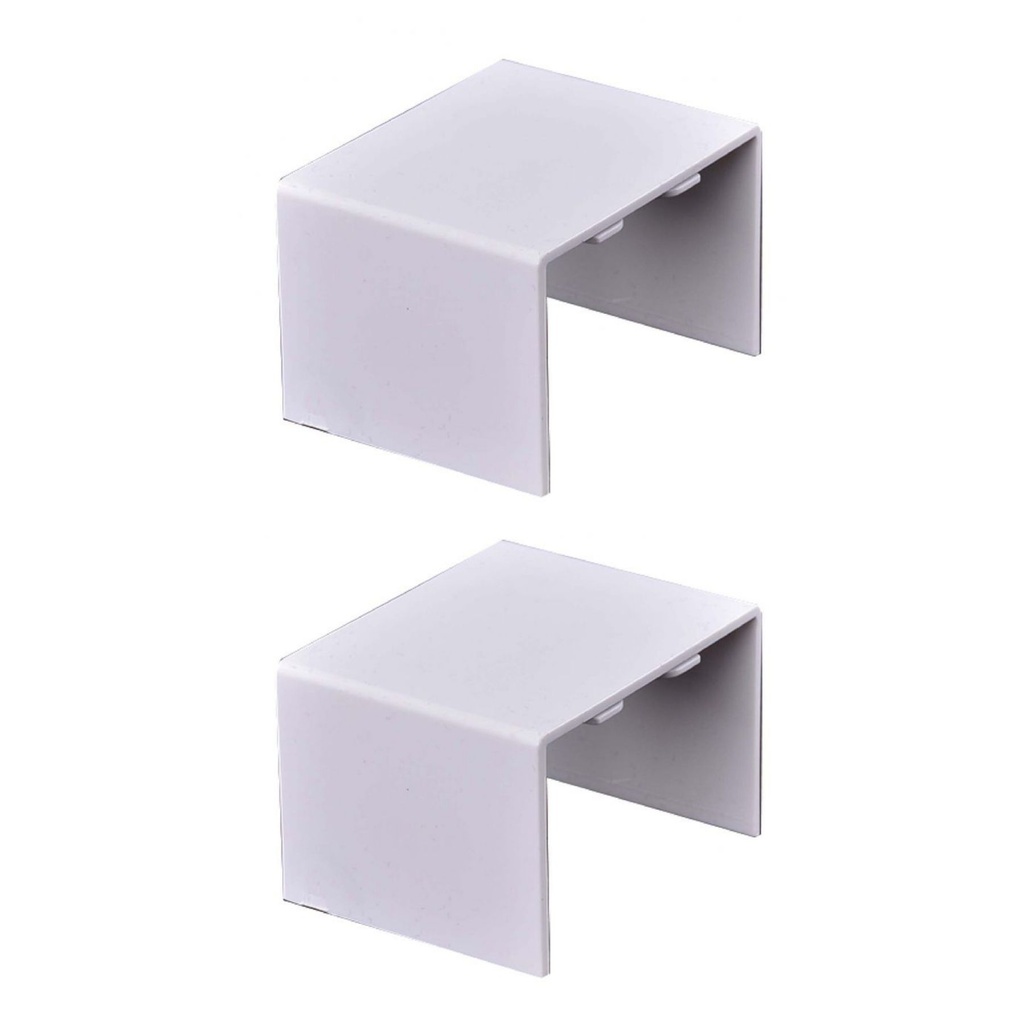 [FG060666] 2 Pezzi Connettore Lineare Per Canaline Passacavi 60X40mm, Colore Bianco