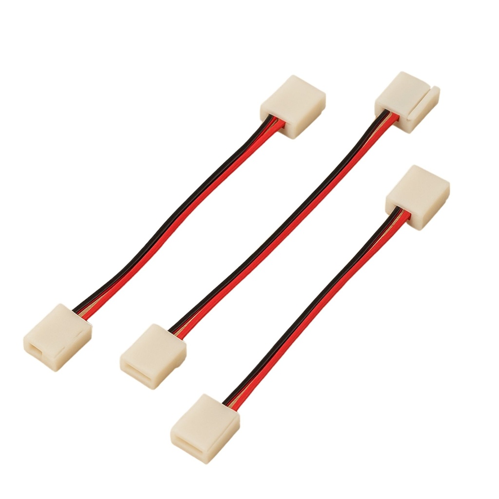 3 Pezzi Connettore 8mm 2 PIN, Per Chiudere Striscia Led Smd con Passo da 8mm Senza Saldare, Cavo 15cm
