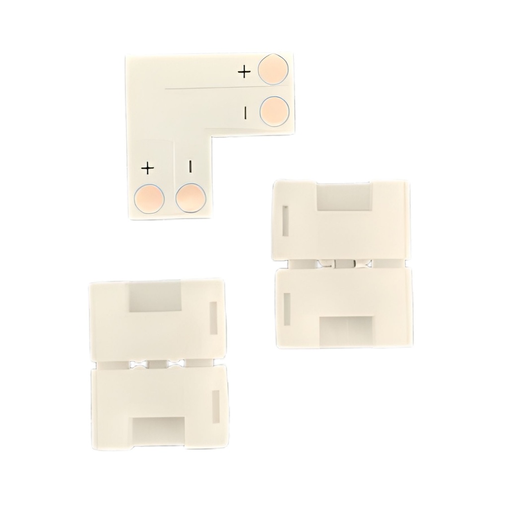 3 Pezzi Connettore 8mm Angolare 90° 2 PIN, Per Curvare 2 Striscie Led Smd con Passo da 8mm Senza Saldare