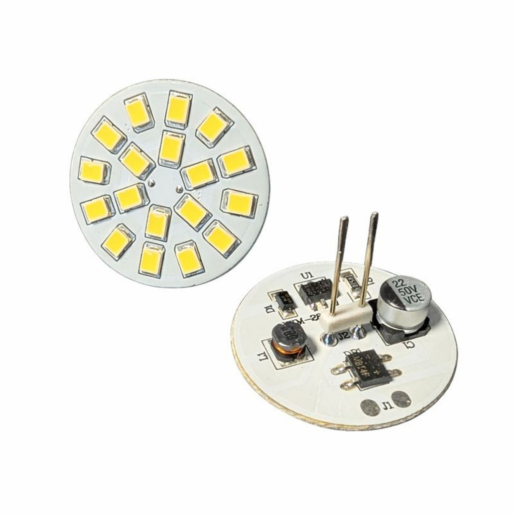 2 Pezzi Lampadina LED G4 Bispina Attacco Centrale DC AC 3W 12V e 24V Bianco Freddo 6000K 18 SMD 2835 10V-30V