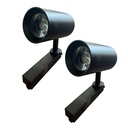 2 Pezzi Faro LED Binario Monofase 30W 2600 lm Nero 3000K 36° CRI>90 D80x138 mm