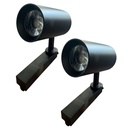 2 Pezzi Faro LED Binario Monofase 30W 2600lm Nero 38° CRI>90 D80x138 mm