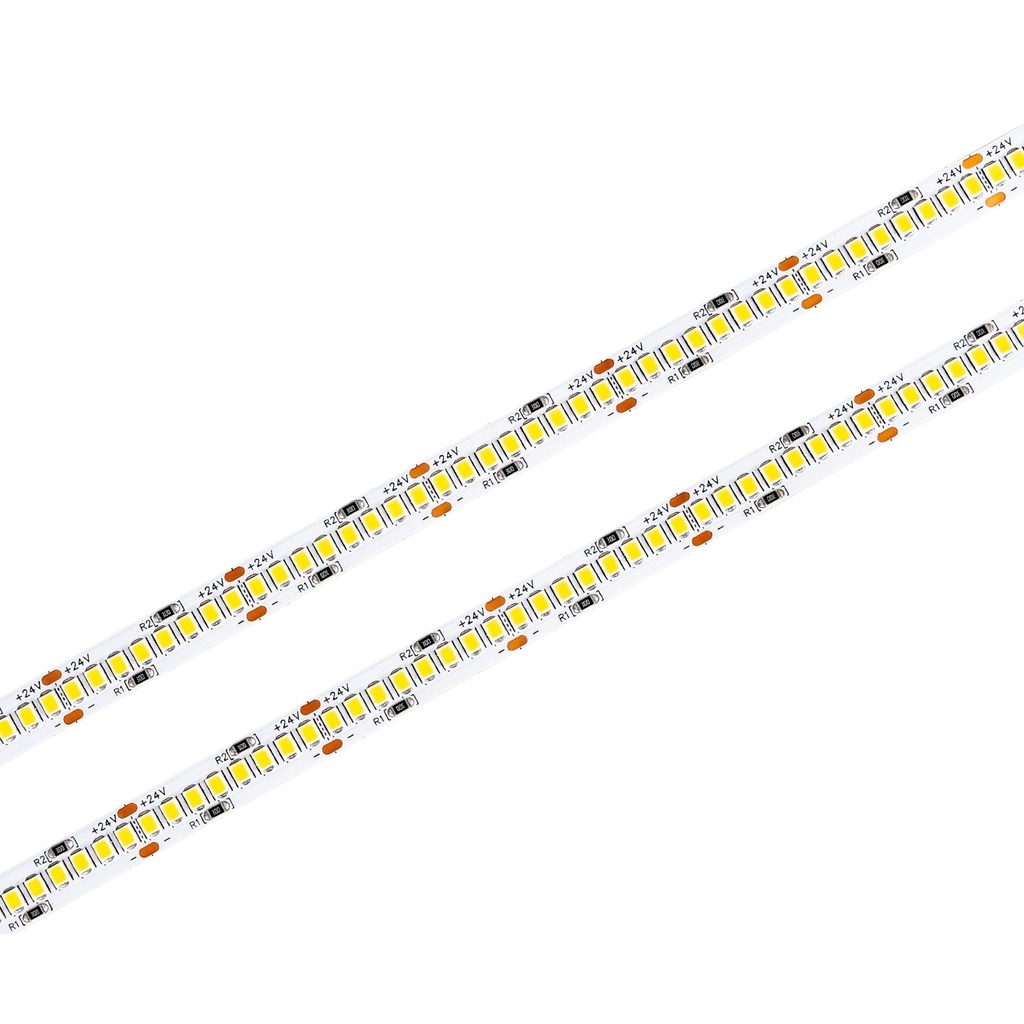 Striscia LED SMD 2835 24V, 5 Metri, Larga 10mm, Neutro 4000K, Super Luminoso 24W/M 4000LM/M 160LM/W 240SMD/M, Dimmerabile PWM, Tagliabile ogni 33mm, IP20, CRI>80
