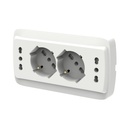 Multipresa Da Incasso Scatola 503 Bianco Opaco, 2 Prese Schuko Universale P40 + 2 Prese Bipasso Italiano 10/16A, 140X80X23mm