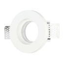 Portafaretto In Gesso Da Incasso, Rotondo 100X30mm Bianco Verniciabile Portalampada GU10 e Connettore Fast Incluso