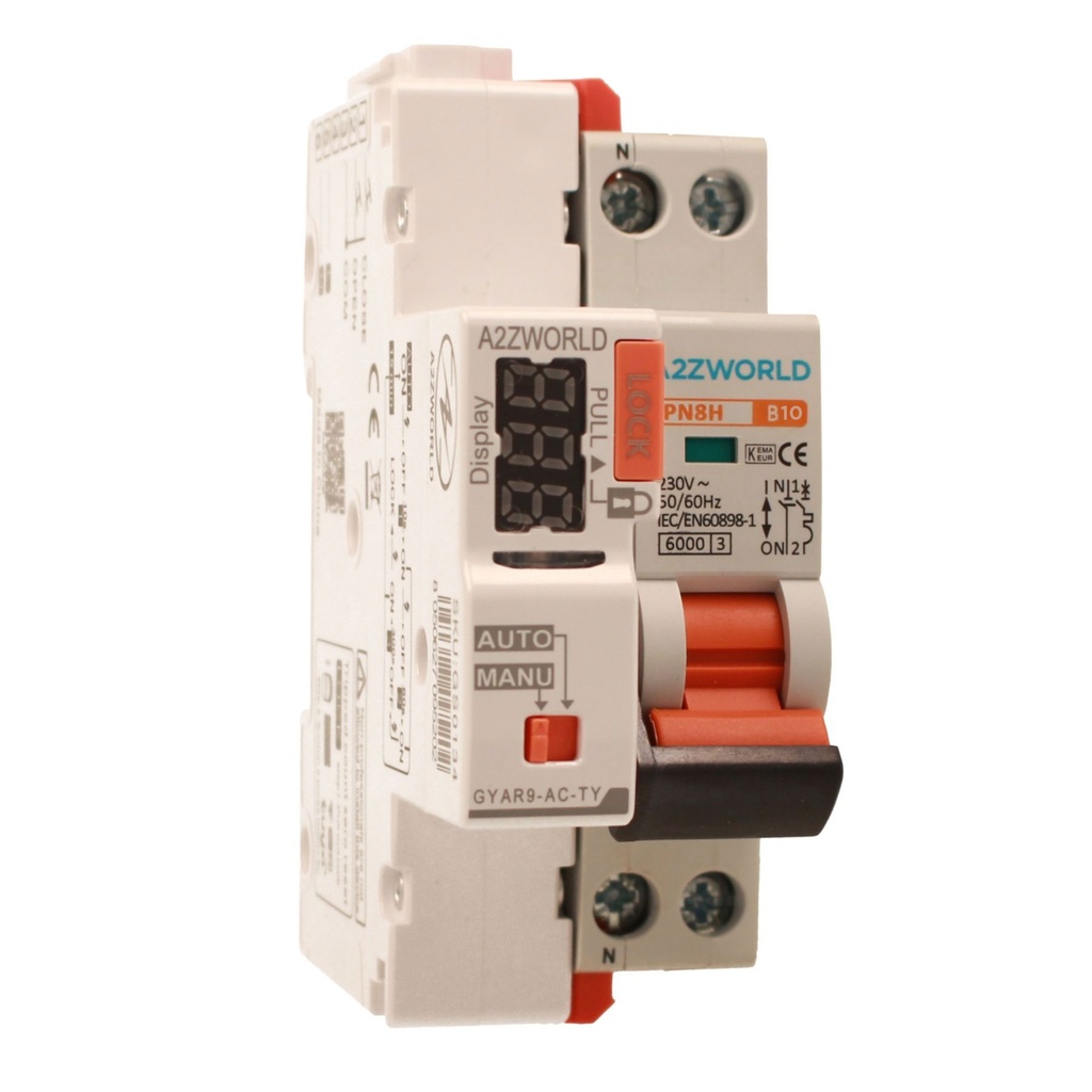 MCB Interruttore Magnetotermico WIFI Con Riarmo Automatico, Curva B 1P+N 2M 6000A AC 230V PN8H, Disponibile 6A 10A 16A 20A 25A 32A