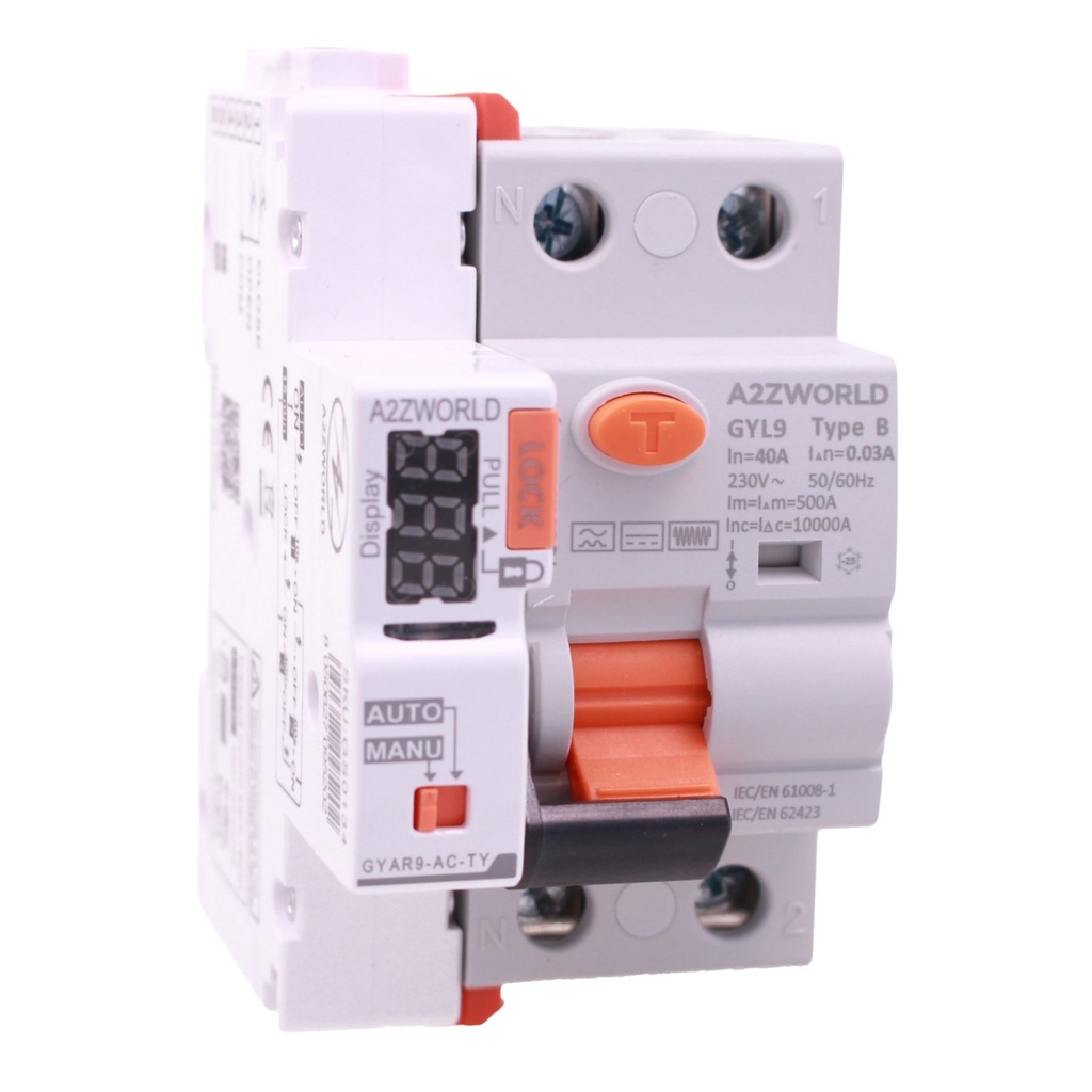 RCCB Interruttore Differenziale Puro WIFI Con Riarmo Automatico Tipo B 1P+N 3M 10000A 30mA AC 230V IP20 IEC61008-1 / IEC62423 GYL9, Disponibili 40A 63A