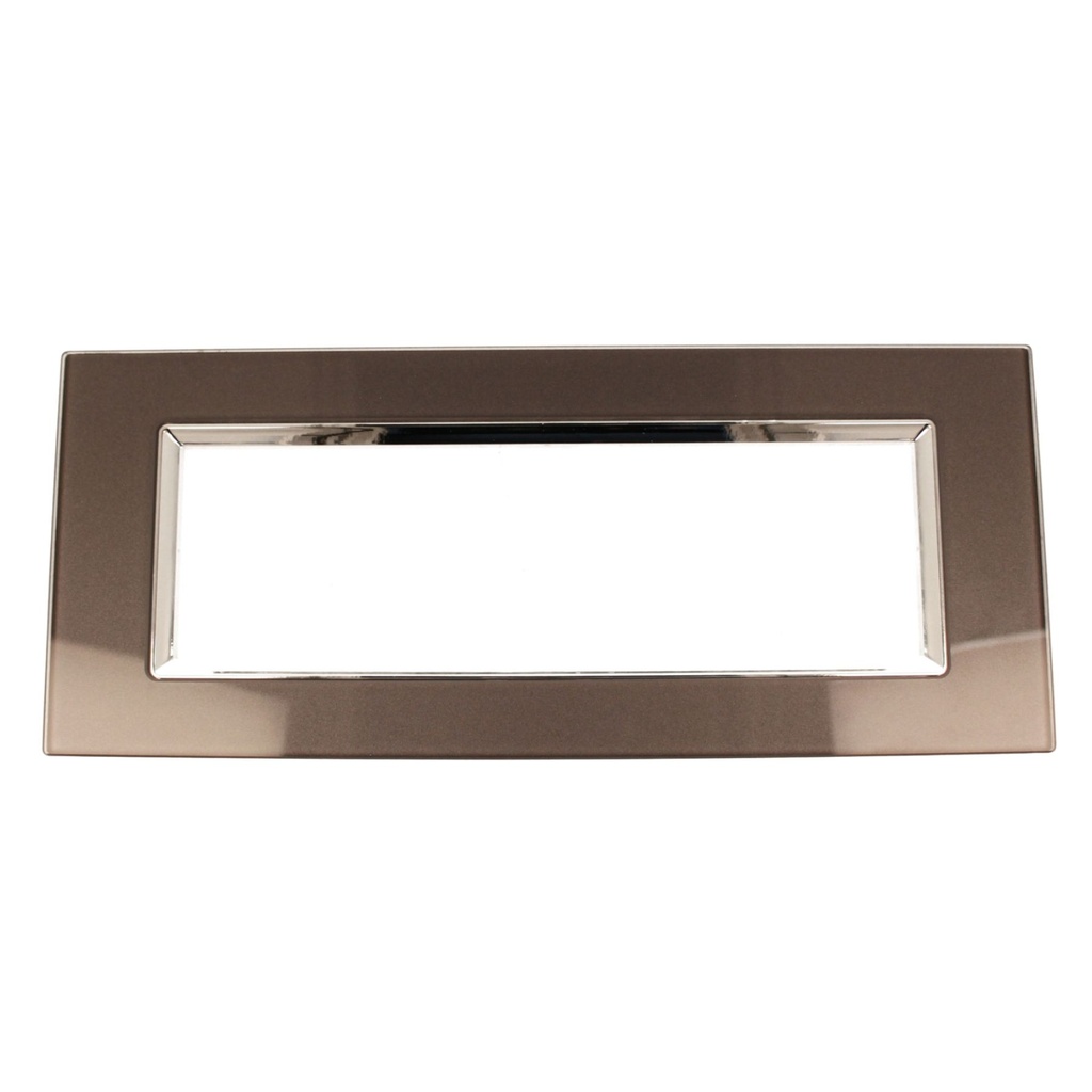 [MBL84713] Placca Quadrata In Vetro Temperato MBL 7 Moduli/Posti Compatibile Bticino Living 3 Colori Disponibili (Acciaio Scuro)