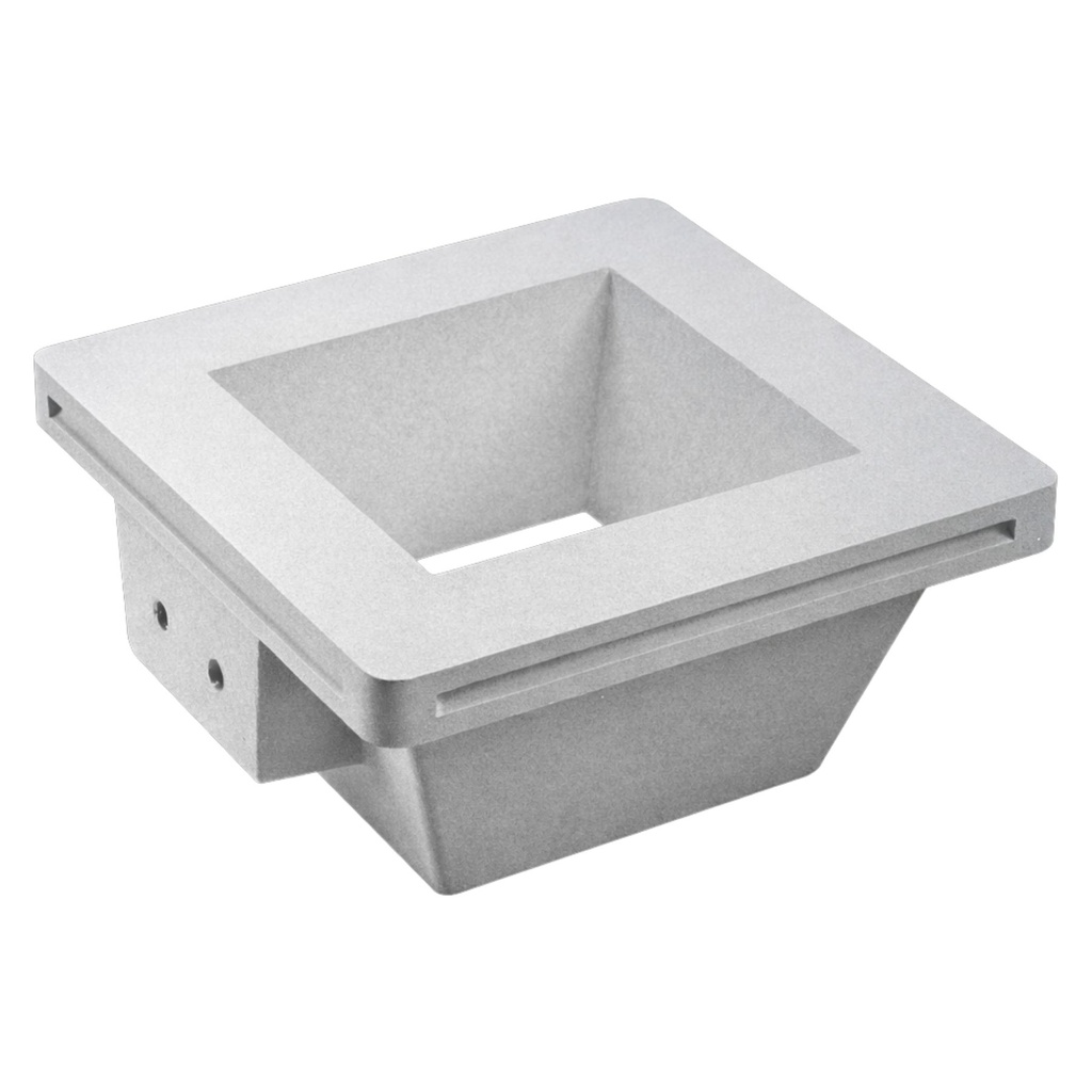 Portafaretto In Gesso Da Incasso, Quadrato 120X120X60mm, Bianco Verniciabile Portalampada GU10 e Connettore Fast Incluso